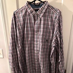 XL purple, blue and white casual shirt.